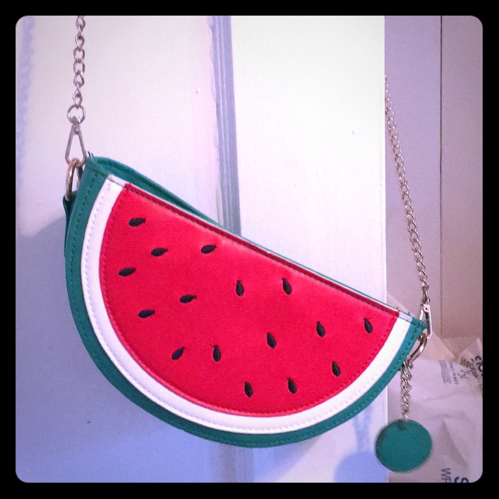 Watermelon cross body pinup chain purse rockabilly